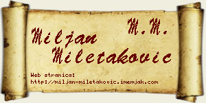 Miljan Miletaković vizit kartica